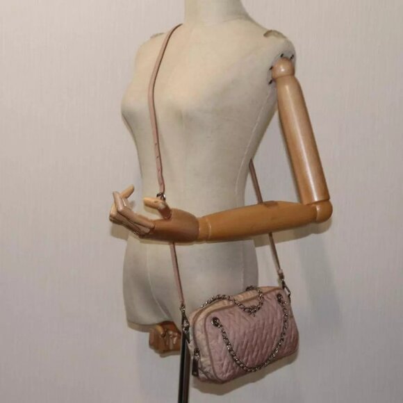 PRADA Quilted Hand Bag Nylon 2way Pink Auth - Picture 3 of 16